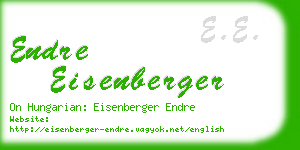 endre eisenberger business card